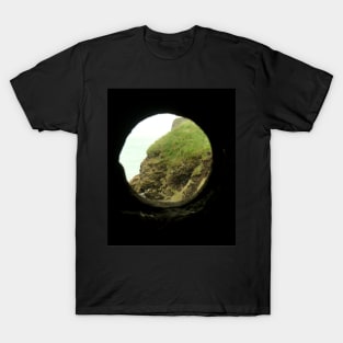 Cliff Side Through a Stone Window - Dunnottar Castle T-Shirt